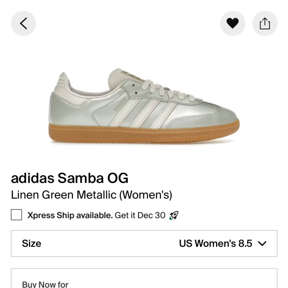 Adidas Sambas Linen Green Metallic